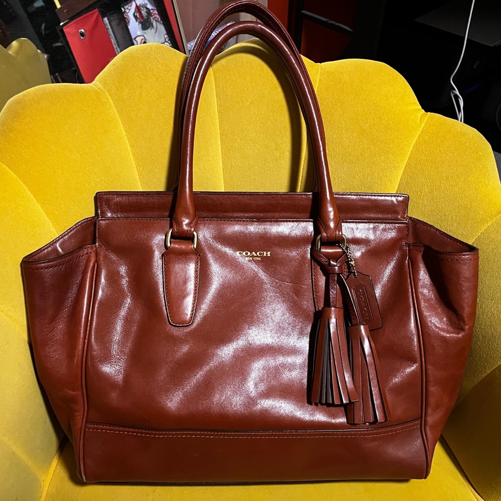 Coach Mahogany Brown Leather Legacy Candace Carryl Shoulder Bag